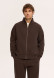 Black color men's three-thread insulated sweatshirt with a zipper